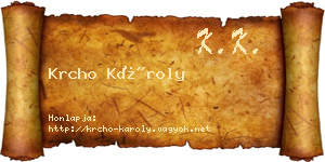 Krcho Károly névjegykártya