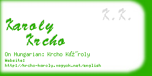 karoly krcho business card